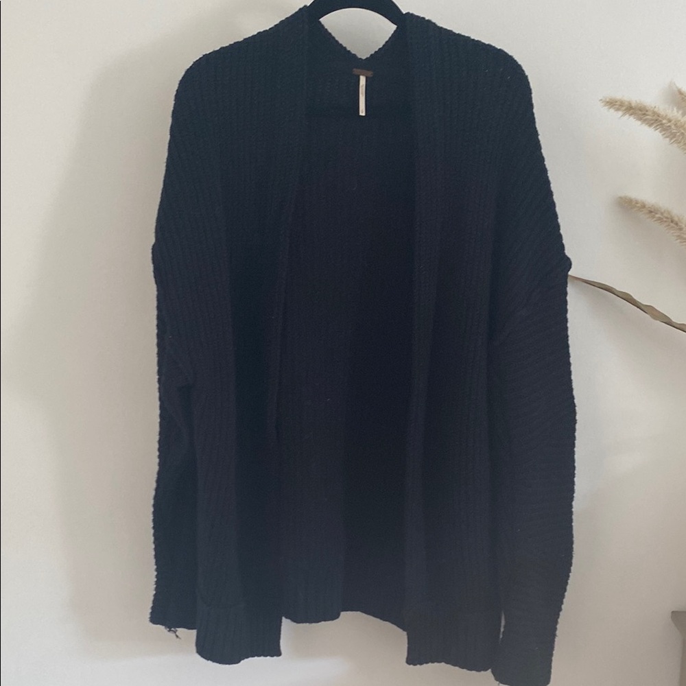 free people black cardigan